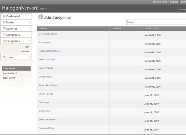 Halogen Network admin - Screenshot 2