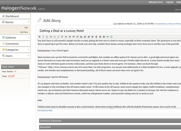 Halogen Network admin - Screenshot 3