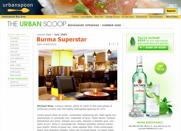 Bacardi & Urbanscoop microsite - Screenshot 2