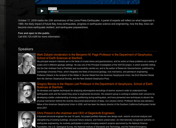 Stanford Commemorating Loma Prieta Earthquake - Screenshot 3