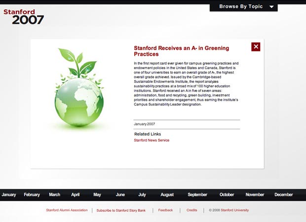 Stanford Alumni Association, Extraordinary Moments Timeline - Screenshot 3